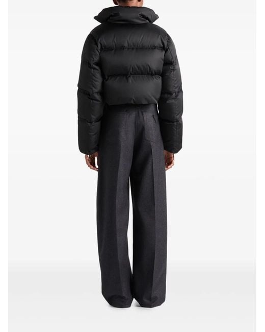 Prada Black Re-Nylon Cropped Down Jacket