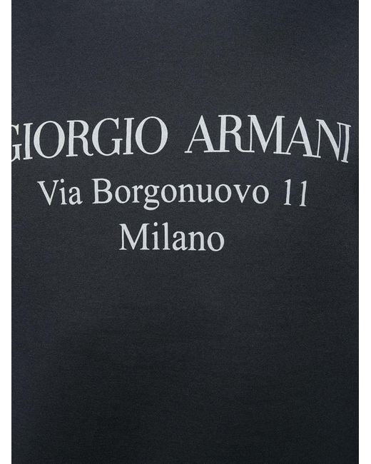 Giorgio Armani Blue Borgonuovo 11 Cotton Double Jersey Sweatshirt for men