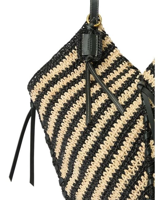 Isabel Marant Multicolor Tampa Two-Tone Raffia Shoulder Bag