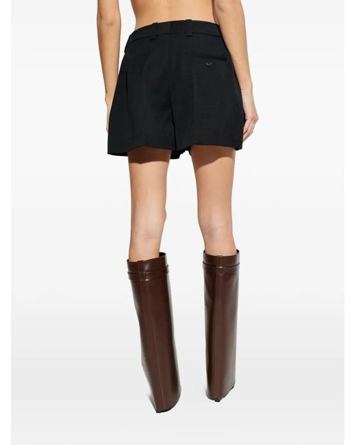 Givenchy Black Wool Pleated Shorts