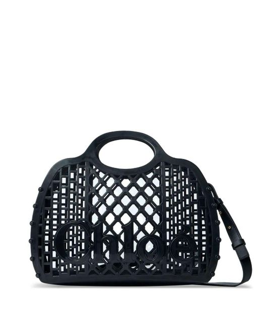 Chloé Blue Chloé Cage Tote Bag In Jelly