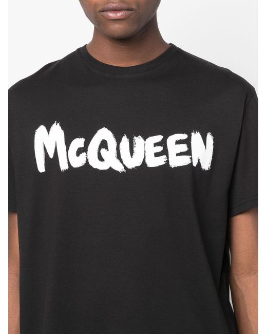 Alexander McQueen Black T-Shirt Logo for men