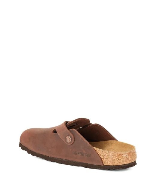 Birkenstock Brown Boston Leather Mule for men