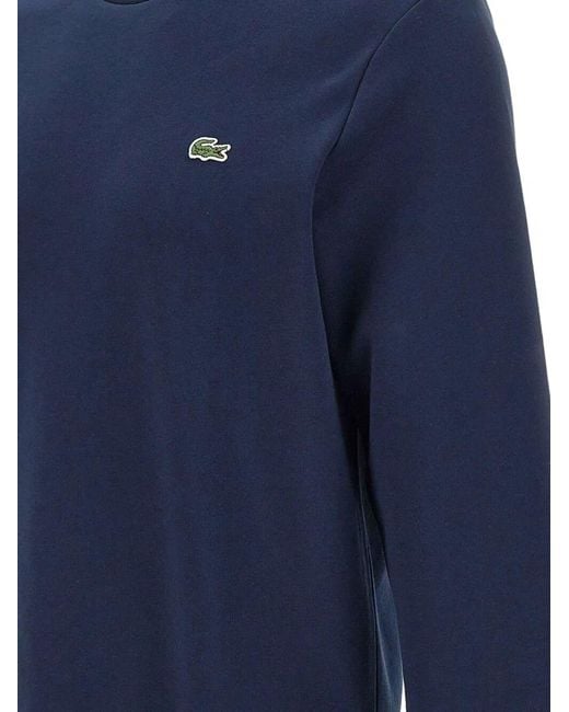 Lacoste Blue Crew Neck Sweatshirt With Logo for men