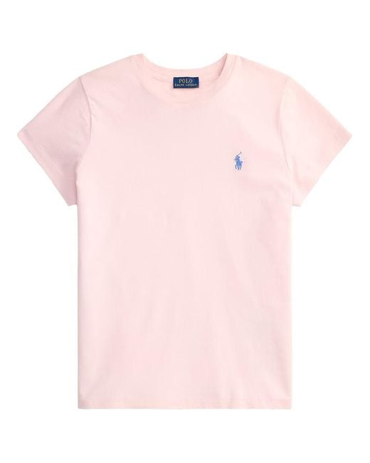 Polo Ralph Lauren Pink Crew Neck Embroidered Logo T-Shirt