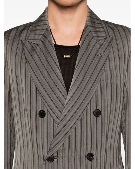 Dries Van Noten Gray Balto Double-Breasted Blazer for men
