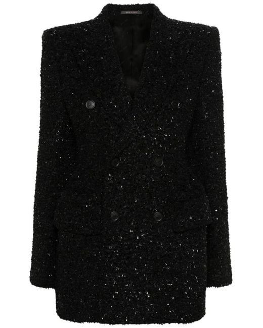 Balenciaga Black Wool Blend Coat