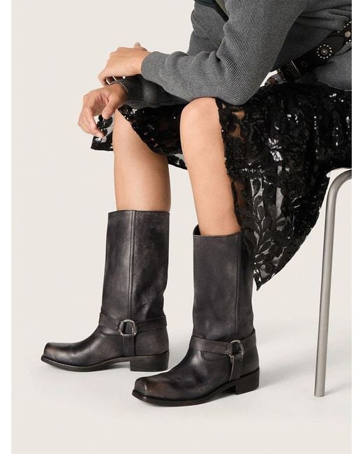 Golden Goose Deluxe Brand Black High Biker Boots