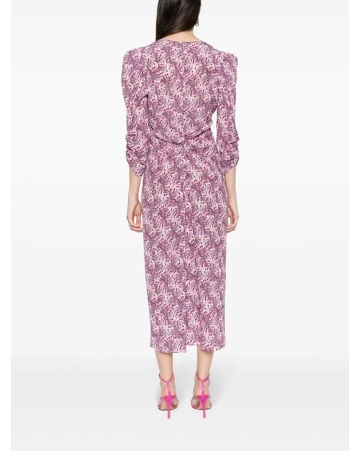 Isabel Marant Purple Albini Silk Midi Dress