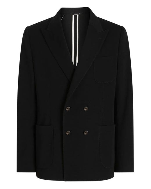 Dolce & Gabbana Black Dolce & Gabbana Double-Breasted Wool Blazer Clothing for men