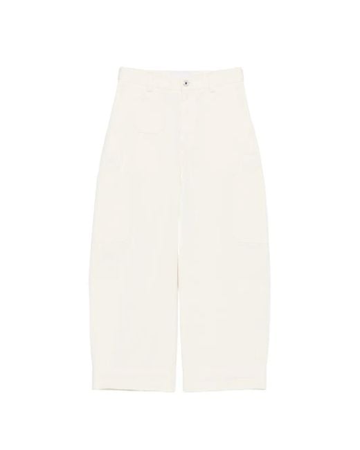 Givenchy White Cotton And Wool Cocoon Cropped Cargo Pants