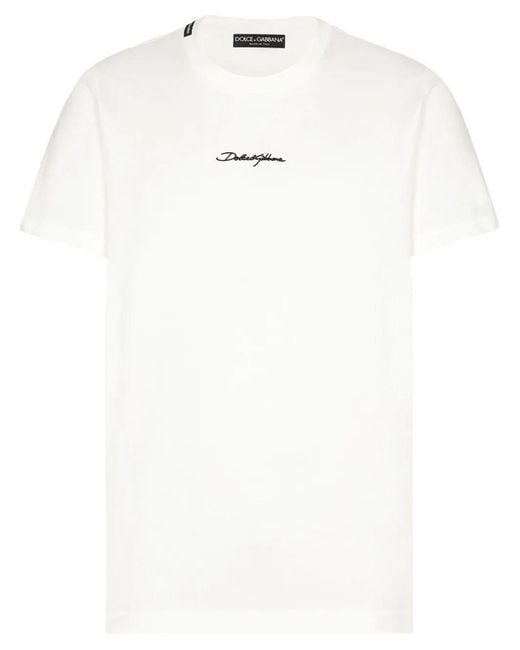 Dolce & Gabbana White Mini Short Sleeve T-Shirt for men