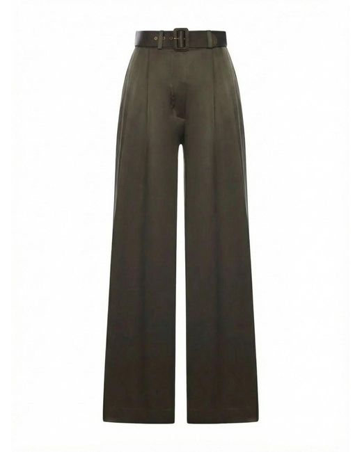 Zimmermann Gray Silk Pleated Pants