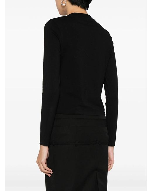 Jacquemus Black T-Shirt Gros Grain A Maniche Lunghe