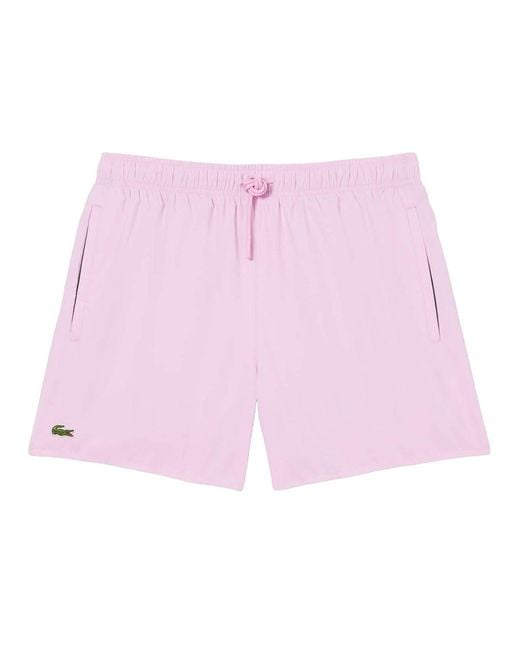 Lacoste Pink Quick-dry Swim Shorts for men