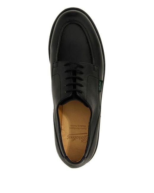 Paraboot Black Chambord Leather Derby Shoes for men