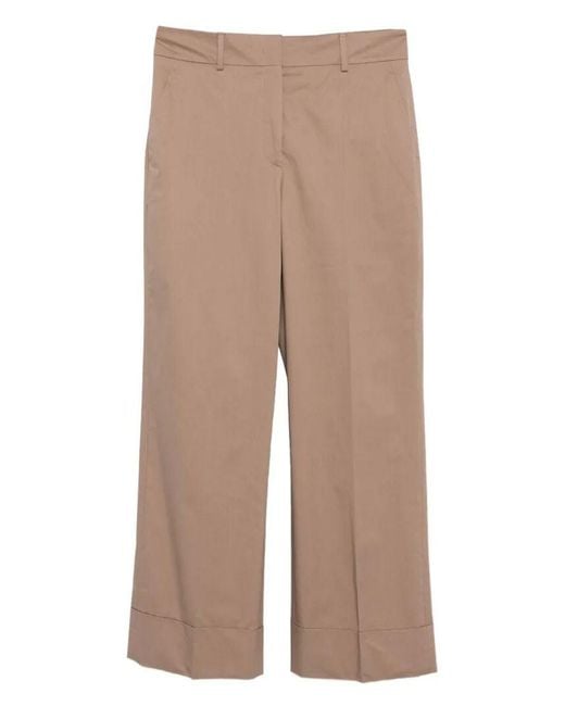 Incotex Natural Arlys Wide-Leg Cuffed Cotton Trousers