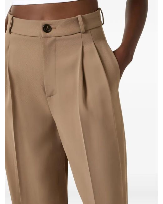 Elisabetta Franchi Natural Dart-Detail Gabardine Trousers