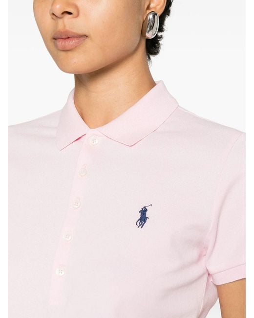 Ralph Lauren Pink Solid Shirt Collar Polo