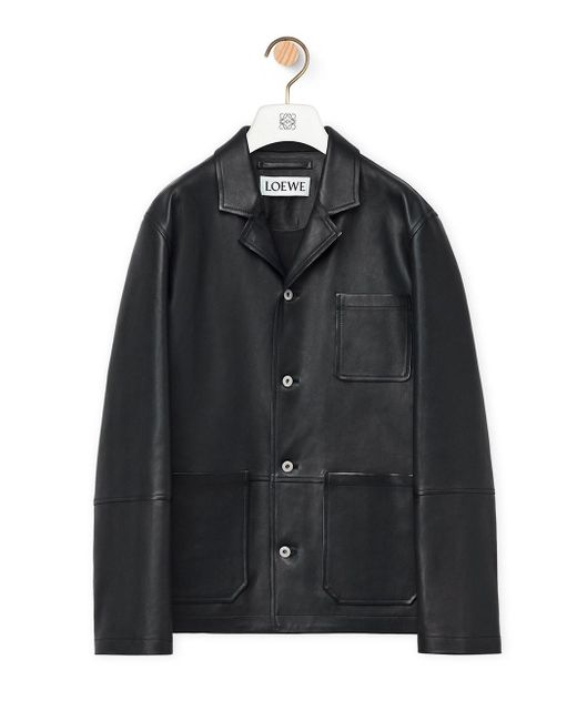 Loewe Black Workwear Jacket In Nappa Lambskin for men
