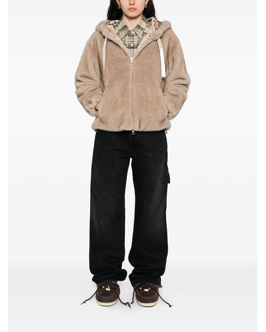 Herno Natural Soft Faux-Fur Hooded Jacket