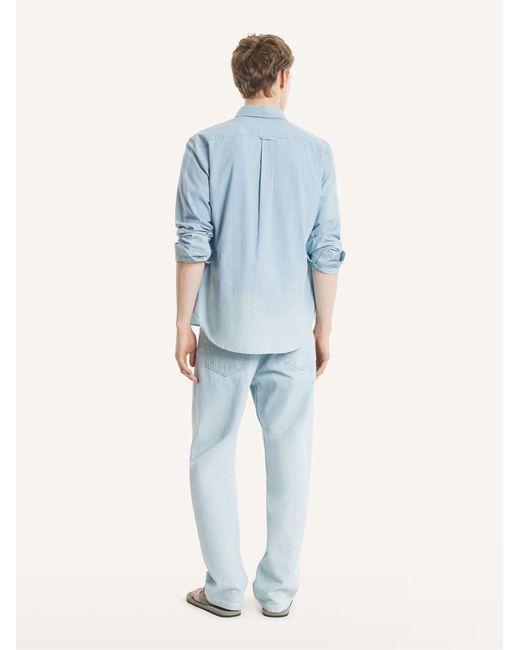 Maison Kitsuné Blue Profile Fox Regular Fit Chambray Shirt for men