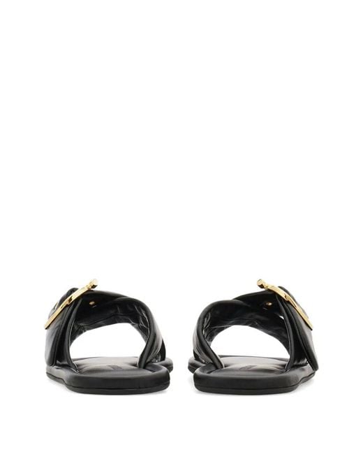 Ferragamo Black Elyzia Leather Slide