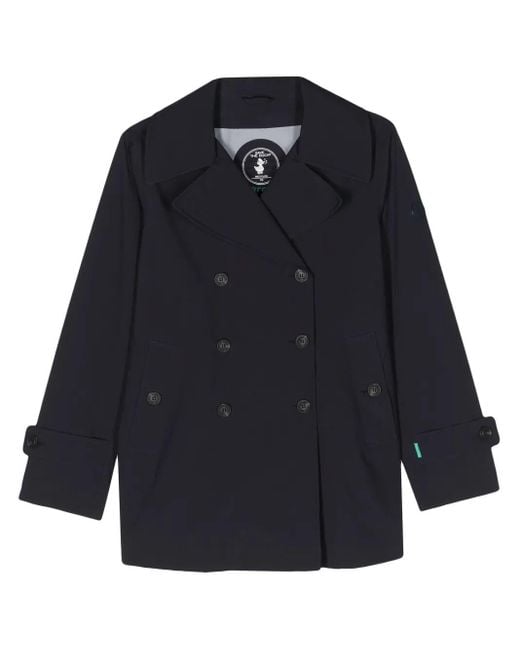 Save The Duck Blue Sofi Double-Breasted Short Parka