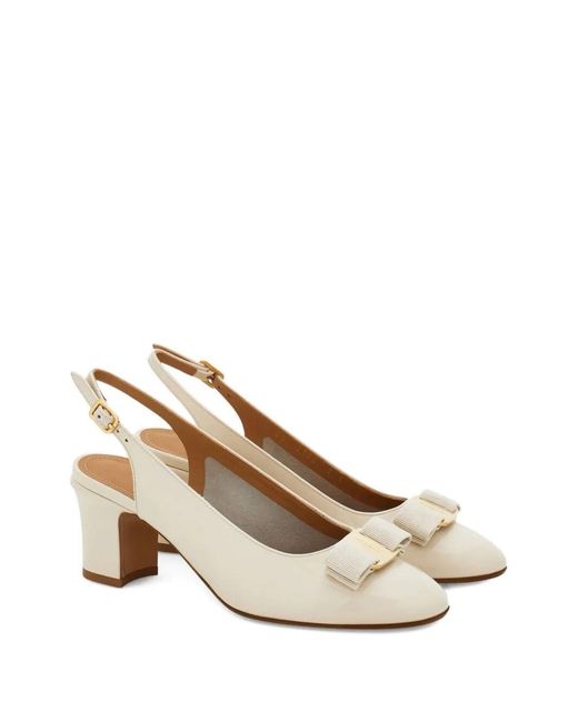 Ferragamo Natural Slingback Fiocco Vara