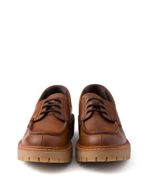 Prada Brown Leather Derby for men