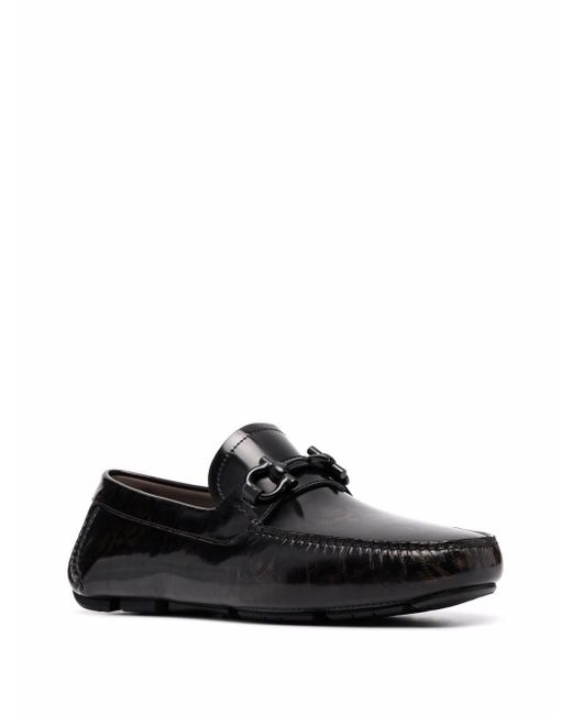 Ferragamo Leather Mocassini in Black for Men | Lyst