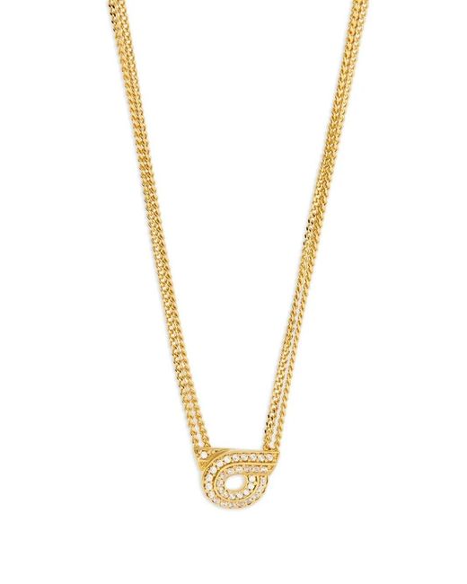 Ferragamo White Gancini-Pendant Layered Necklace