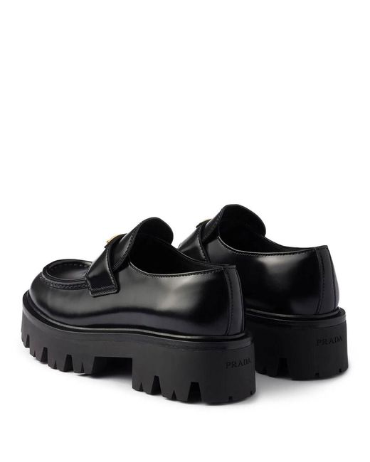Prada Black Leather Loafers