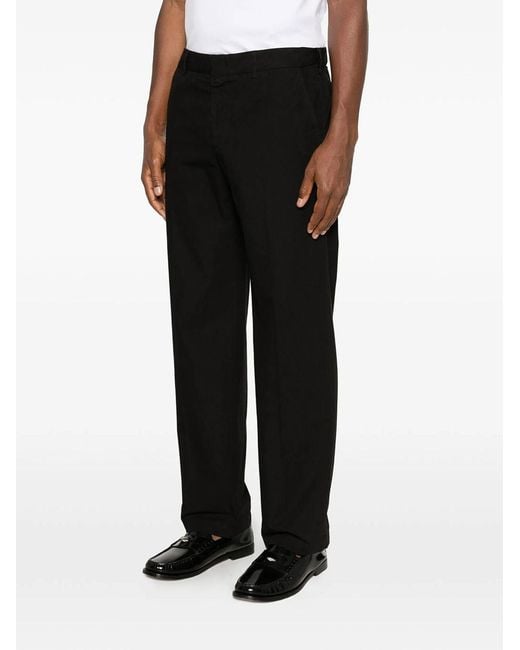 Cellar Door Black Leone Cotton Trousers for men