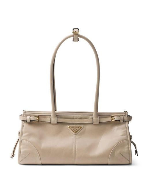 Prada Natural Medium Leather Handbag