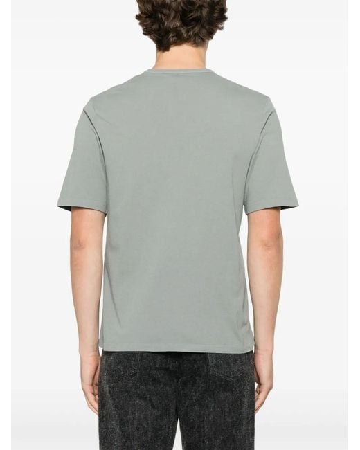 Saint Laurent Gray Logo Embroidery T-Shirt for men