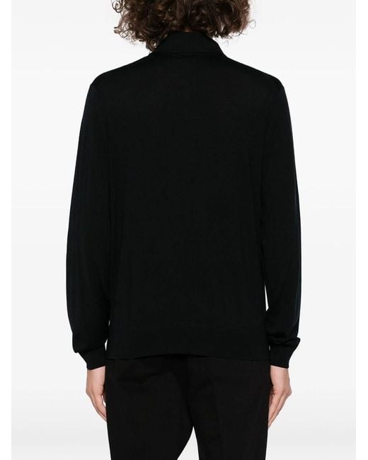 Tom Ford Black Wool Knitted Polo for men