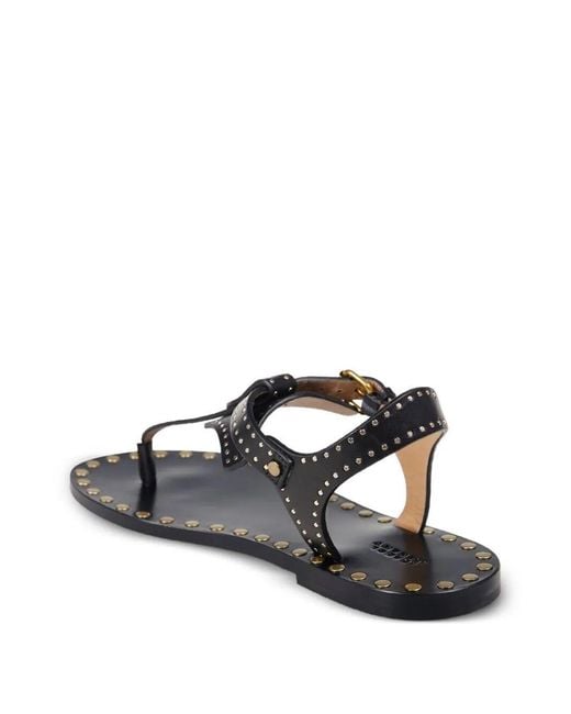 Isabel Marant White Joonya Studded Flat Sandals