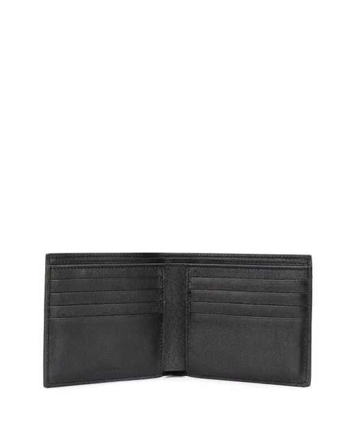 Balenciaga Black Leather Logo Bifold Wallet for men