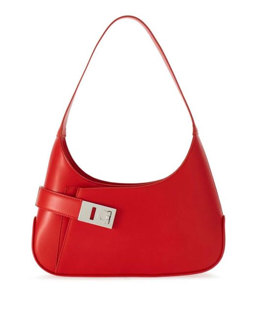 Ferragamo Red Medium Hobo Leather Shoulder Bag