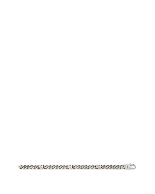 Fendi Metallic Logo Chain Bracelet for men