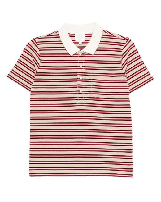 A.P.C. Red Stripes Shirt Collar Polo