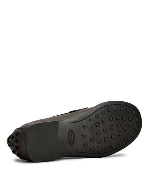 Tod's Black Tricolore Leather Loafers