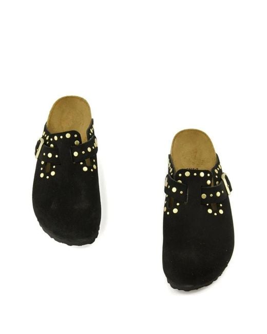 Birkenstock Black Boston Rivets Mules