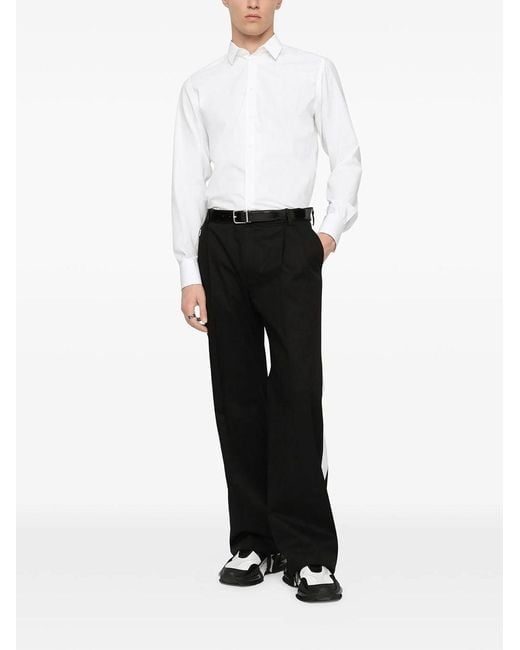 Dolce & Gabbana White Dolce & Gabbana Stretch-Poplin Shirt for men