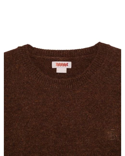 Baracuta Brown Sheepland Crewneck Pullover for men