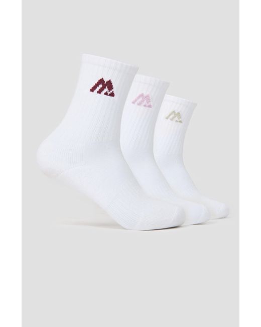 MONTIREX White Multi Crew Socks 3 Pack