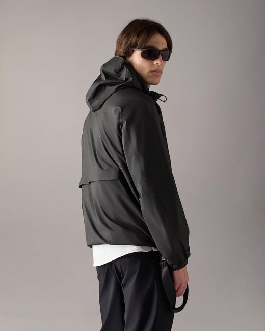Moose Knuckles Black Knox Packable Rain Jacket for men