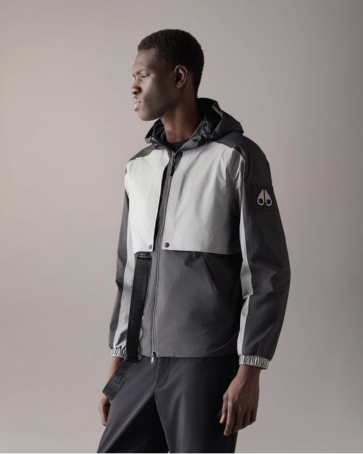Moose Knuckles Gray Knox Packable Rain Jacket for men