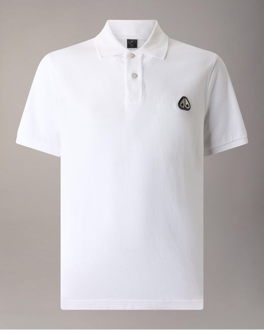 Moose Knuckles White Everett Polo for men